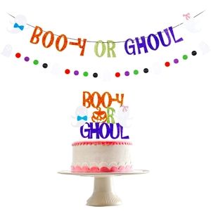 New Gender Reveal Boo-y or Ghoul Banner and Boo-y or Ghoul Cake Topper